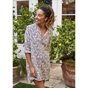 Frank & Eileen Hunter Linen Dress in Neon Floral XS Spring Summer